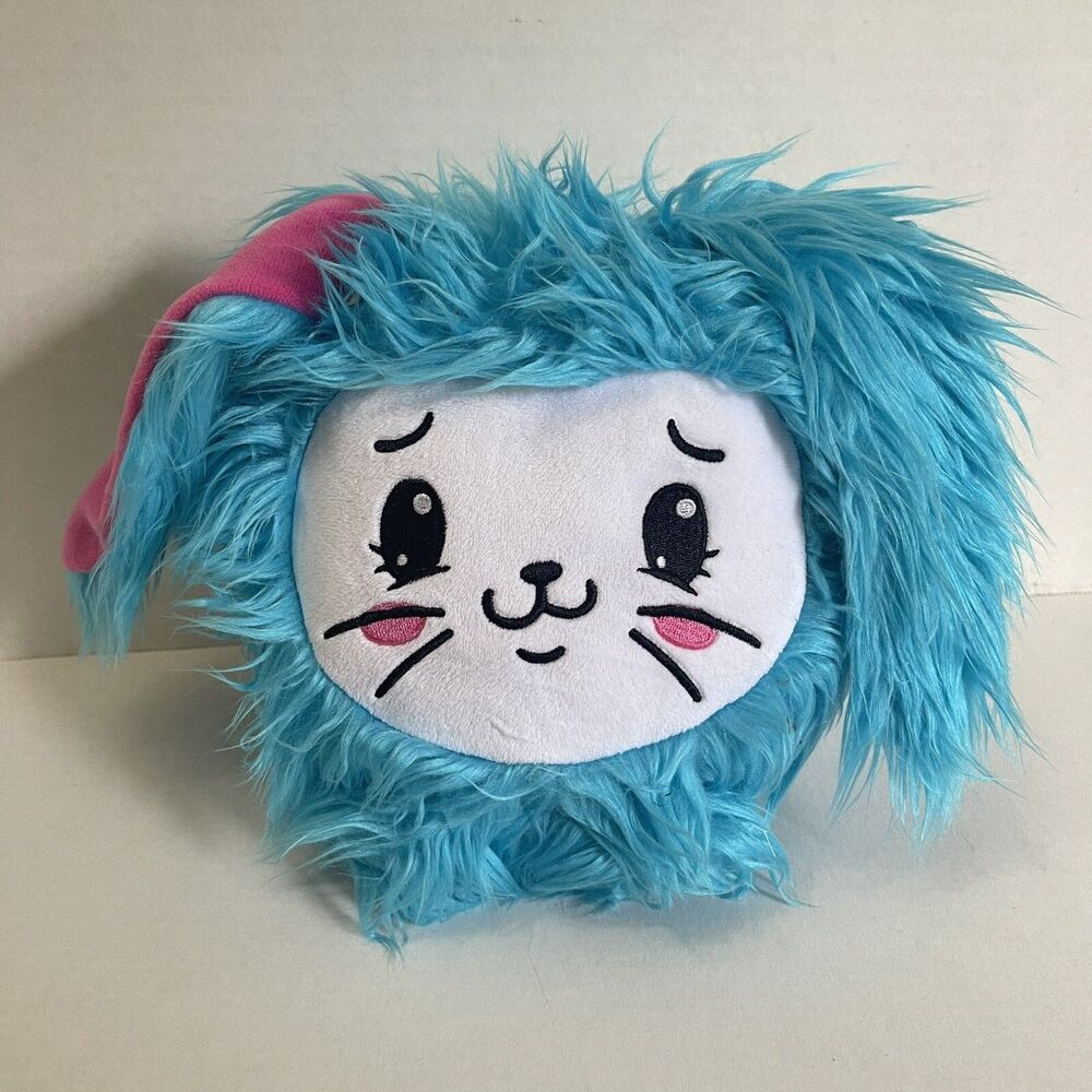 Pikmi Pops Giant Huddy Fluffy Blue Bunny Rabbit 8” Plush Ser 1 Stuffed Animal